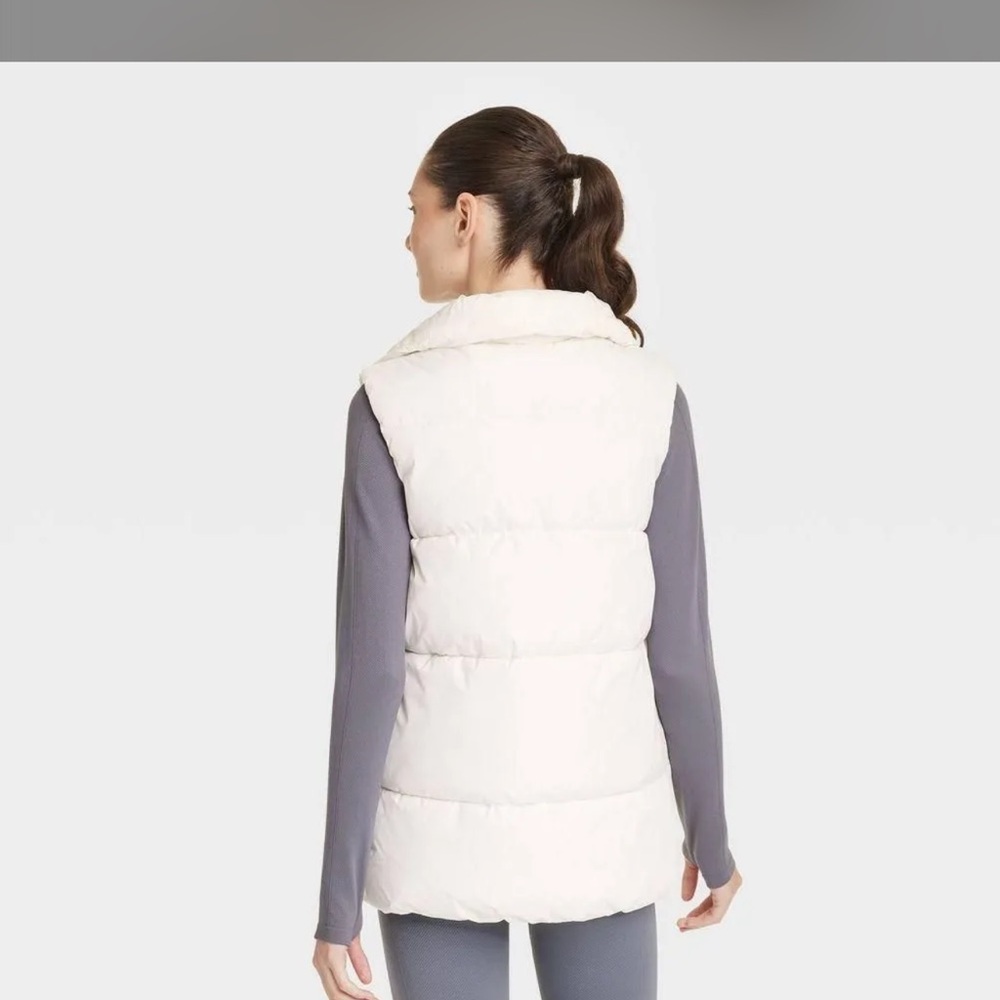 Women's Long Puffer Vest - All In Motion Black - Picture 4 of 5
